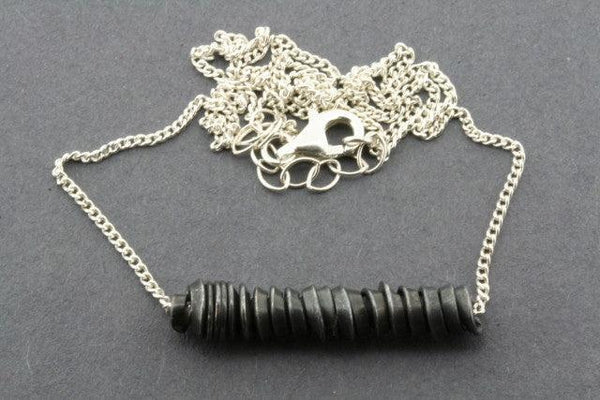 oxidized silver long spiral necklace - Makers & Providers