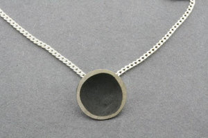 oxidized silver disc necklace - Makers & Providers
