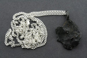 textured black pendant - large on 55 cm link chain - Makers & Providers