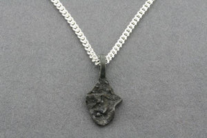 textured black pendant - small on 45 cm link chain - Makers & Providers