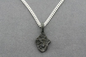 textured black pendant - small on 45 cm link chain - Makers & Providers
