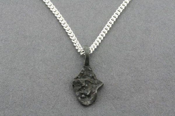 textured black pendant - small on 45 cm link chain - Makers & Providers