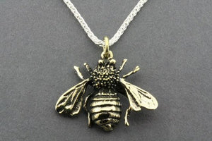 Brass bee pendant on 80 cm espiga chain - Makers & Providers