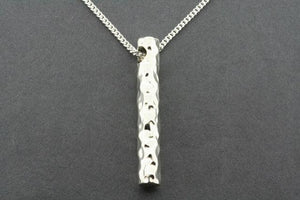 battered cylinder drop pendant on 80cm link chain - Makers & Providers
