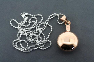 copper perfume pendant - circle on 80 cm ball chain - Makers & Providers