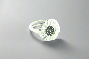 Double Band Sterling Silver Flower Ring - Makers & Providers