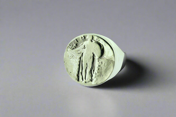 Liberty coin signet ring - sterling silver - Makers & Providers