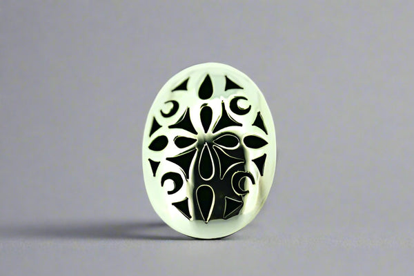 mosaic cutout oval ring