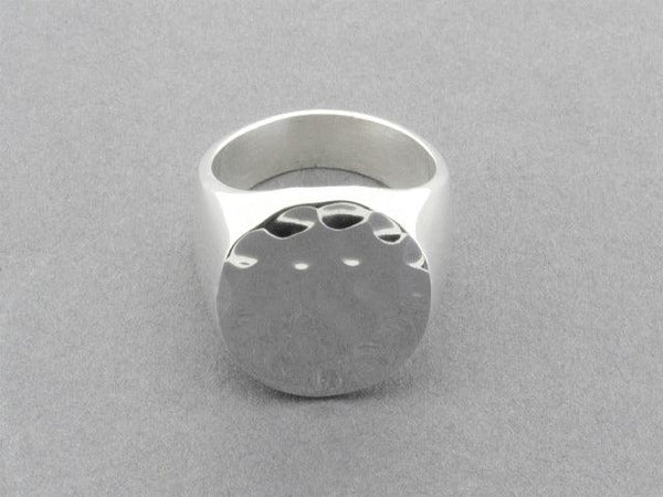 battered signet ring - sterling silver - Makers & Providers