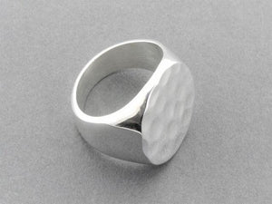 battered signet ring - sterling silver - Makers & Providers