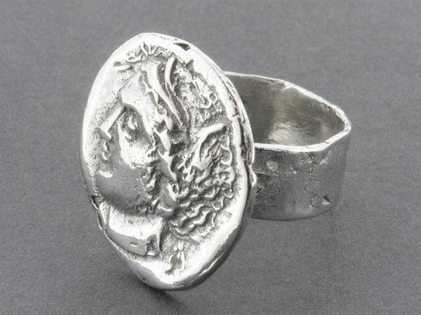 Persephone coin ring - sterling silver - Makers & Providers