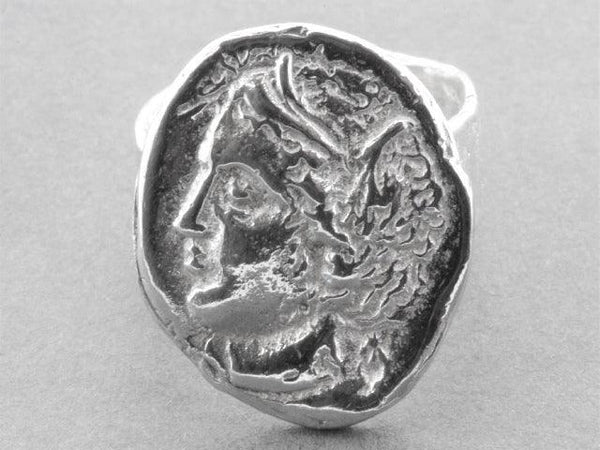 Persephone coin ring - sterling silver - Makers & Providers