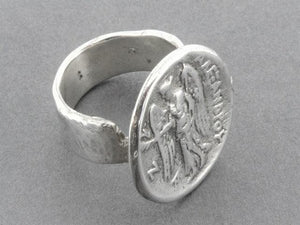 Angel coin ring - sterling silver - Makers & Providers
