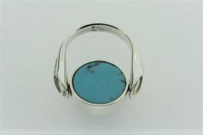 Turquoise / obsidian flip ring - sterling silver - Makers & Providers