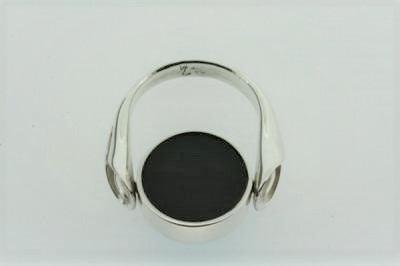 Turquoise / obsidian flip ring - sterling silver - Makers & Providers