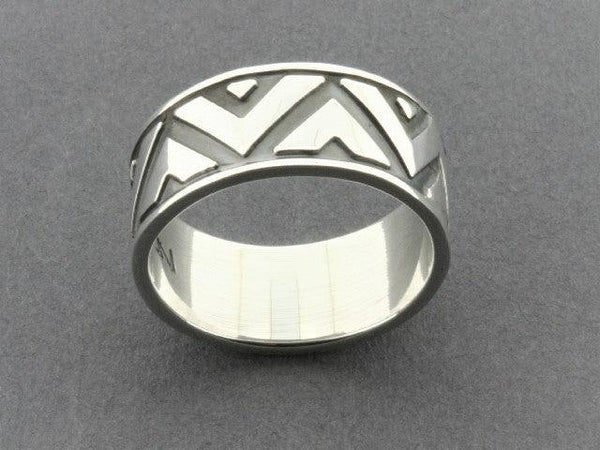 Victory band - oxidized silver