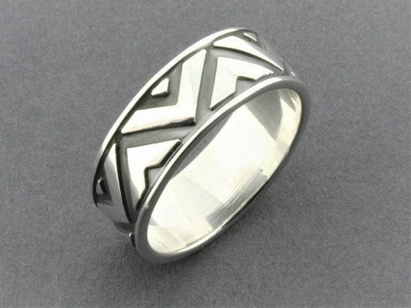 Victory band - oxidized silver