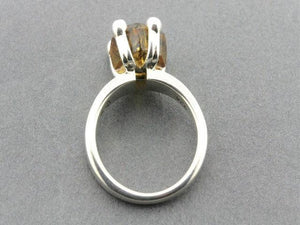 princess ring - amber and sterling silver - Makers & Providers
