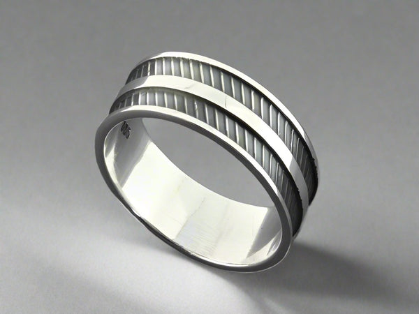 stripe band - sterling silver - Makers & Providers