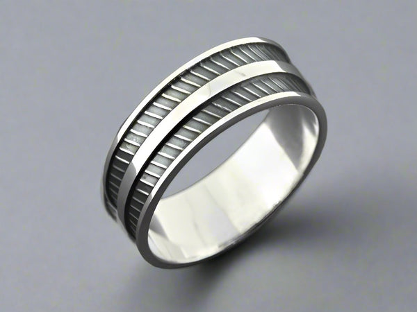 stripe band - sterling silver - Makers & Providers