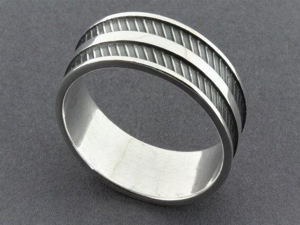 stripe band - sterling silver - Makers & Providers
