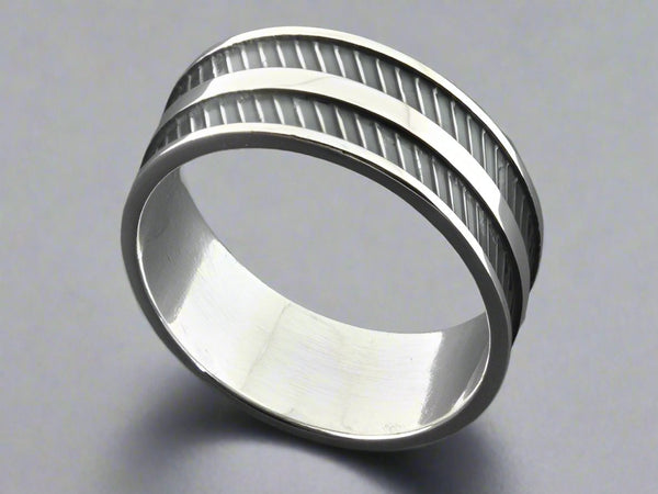 stripe band - sterling silver - Makers & Providers