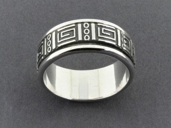 geometric spinner ring - sterling silver