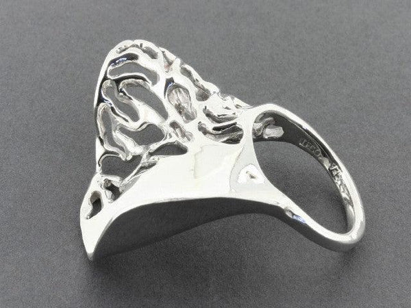 wave ring - cutout - sterling silver