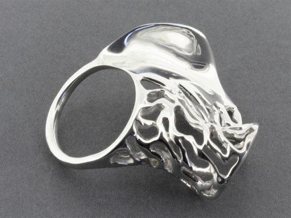 wave ring - cutout - sterling silver