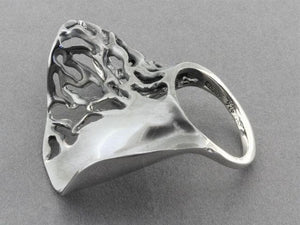 Wave ring - cutout - oxidized sterling silver - Makers & Providers