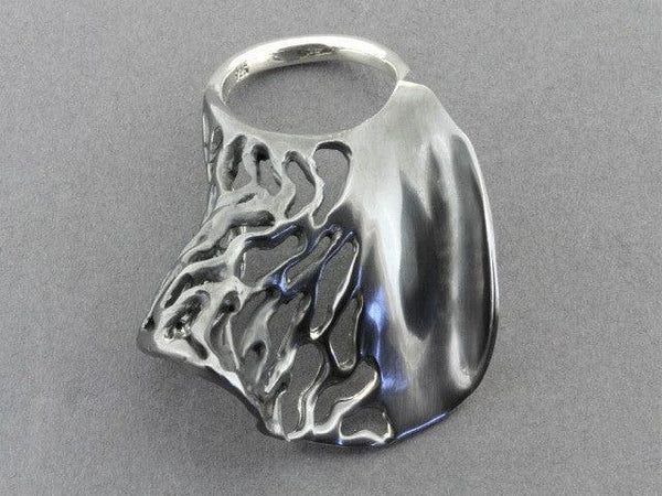 Wave ring - cutout - oxidized sterling silver - Makers & Providers