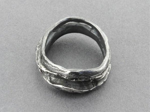double organic band - oxidized sterling silver - Makers & Providers