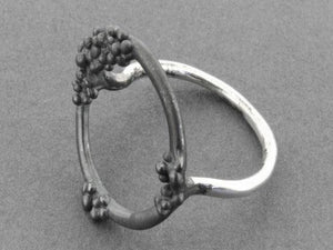 Beaded circle ring - oxidized silver - Makers & Providers