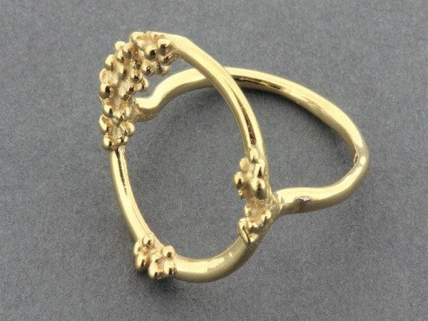 Beaded circle ring - gold on silver - Makers & Providers