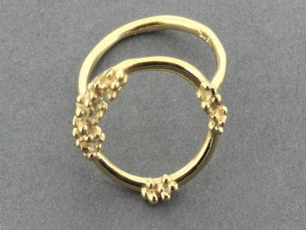 Beaded circle ring - gold on silver - Makers & Providers