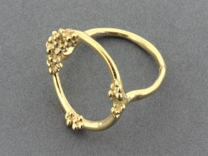 Beaded circle ring - gold on silver - Makers & Providers