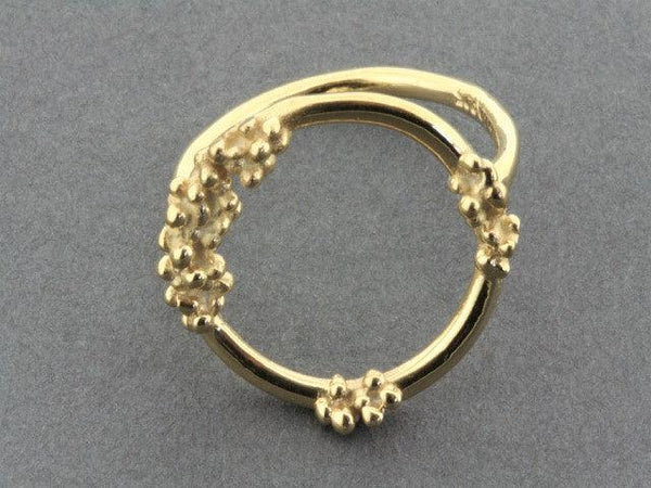 Beaded circle ring - gold on silver - Makers & Providers