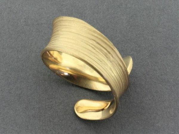 Concave spiral band - gold over silver