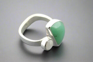 Moon & star ring - aventurine & moonstone - Makers & Providers