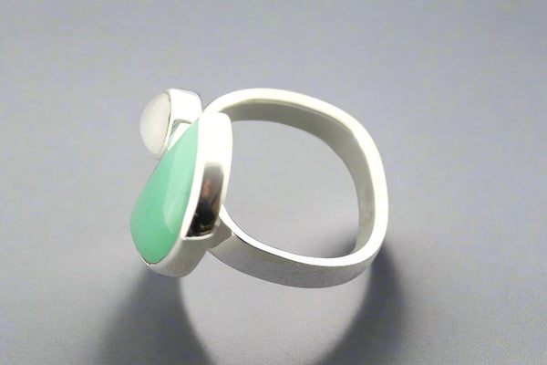 Moon & star ring - aventurine & moonstone - Makers & Providers