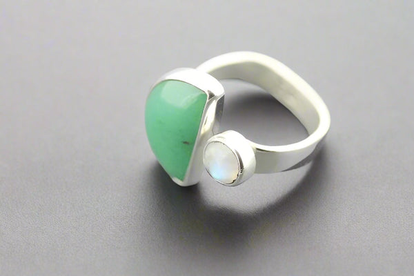 Moon & star ring - aventurine & moonstone - Makers & Providers