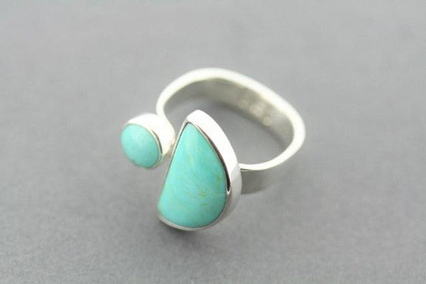 Moon & star ring - turquoise