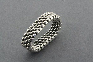 4 Row Sterling Silver Woven Mesh Ring - Makers & Providers