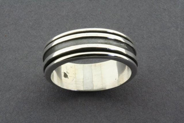 Ox line spinner ring - sterling silver