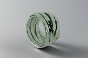 Flat hammered knot ring - sterling silver - Makers & Providers