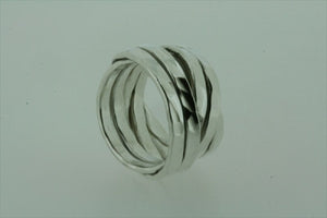 Flat hammered knot ring - sterling silver - Makers & Providers
