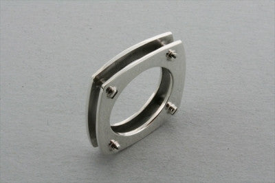 Two Piece Square Sterling Silver Rivet Ring - Makers & Providers