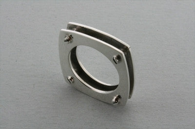 Two Piece Square Sterling Silver Rivet Ring - Makers & Providers