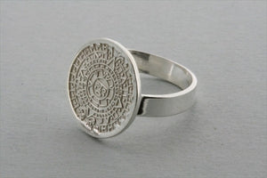 Mayan calendar ring - sterling silver - Makers & Providers