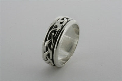 Plaited spinner ring - sterling silver
